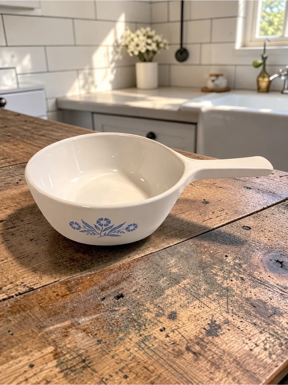 Vintage CorningWare Blue Cornflower Menuette 3-Piece Pan Set + Glass Lid | USA